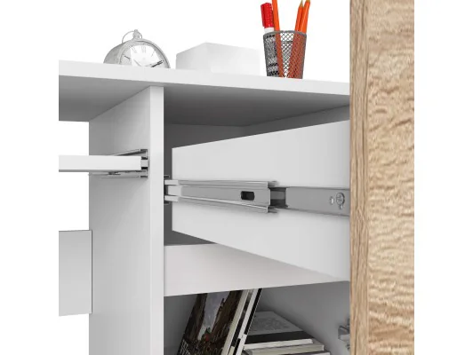 BIURKO KOMPUTEROWE PIKSEL PK BIAŁE / SONOMA - PRAWE