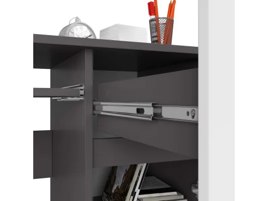 BIURKO KOMPUTEROWE PIKSEL PK SZARE / BIAŁE - PRAWE