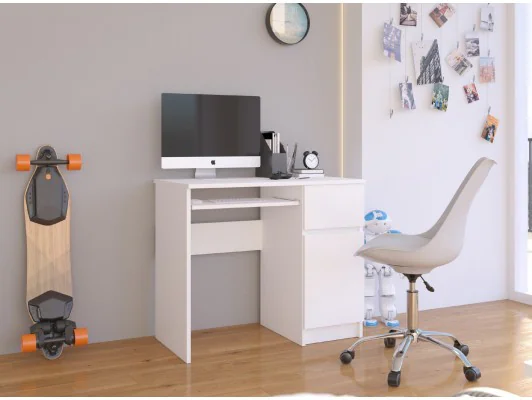 BIURKO KOMPUTEROWE PIKSEL PK BIAŁE - PRAWE