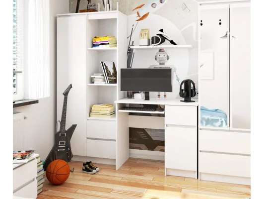 BIURKO KOMPUTEROWE PIKSEL PK BIAŁE - PRAWE