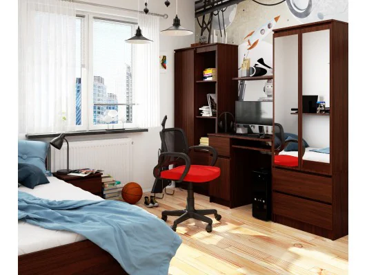 BIURKO KOMPUTEROWE 90 cm PIKSEL PRAWE WENGE