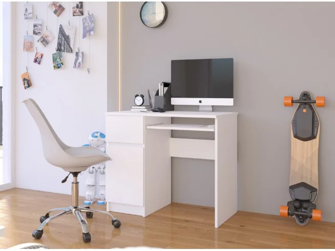 BIURKO KOMPUTEROWE PIKSEL PK BIAŁE - LEWE