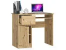 Biurko komputerowe 90 cm Piksel lewe - dąb artisan