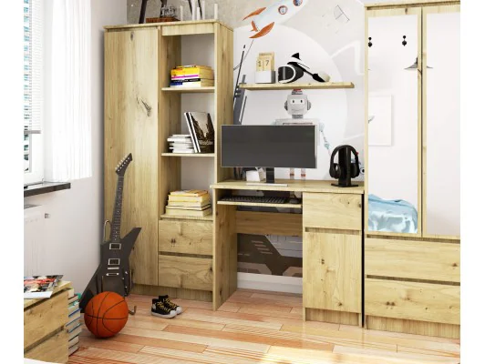 BIURKO KOMPUTEROWE PIKSEL DĄB ARTISAN - PRAWE