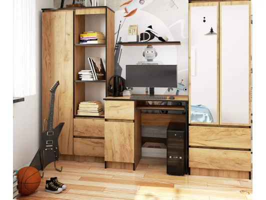 BIURKO KOMPUTEROWE PIKSEL PK DĄB CRAFT - LEWE