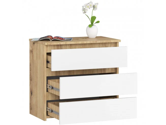 KOMODA CL3 3SZ CLP PK DĄB ARTISAN / BIAŁY