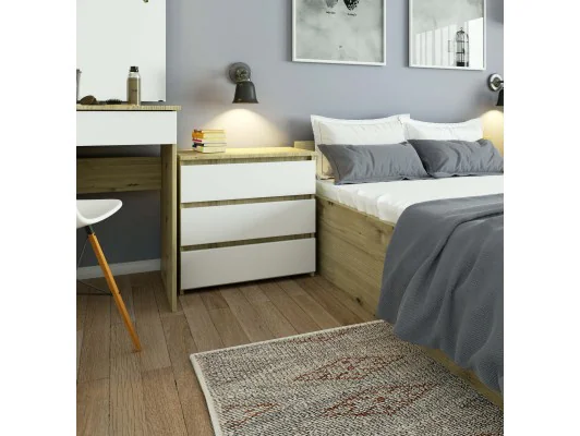 KOMODA CL3 3SZ CLP PK DĄB ARTISAN / BIAŁY