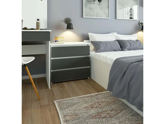 SZAFKA NOCNA CL3 60 cm PK BIAŁA / SZARY