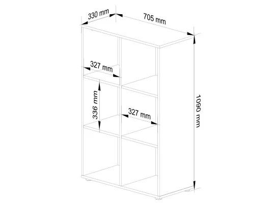 Regał QUAD 6 półek - biały