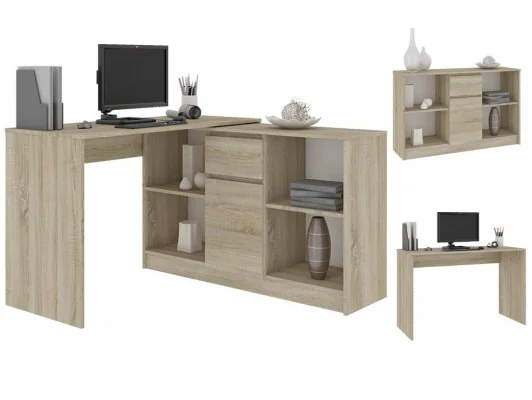 BIURKO B-17 PROSTE 120 cm SONOMA WOLNOSTOJĄCE