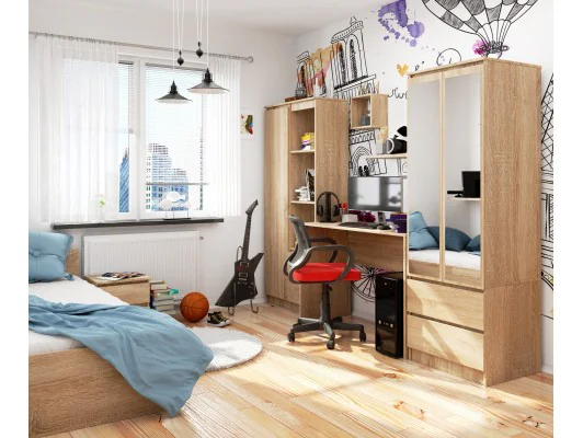 BIURKO B-17 PROSTE 120 cm SONOMA WOLNOSTOJĄCE