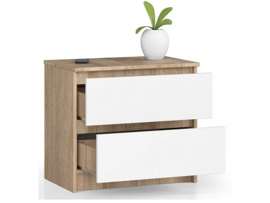 KOMODA K60 2SZ CLP DĄB SONOMA / BIAŁY