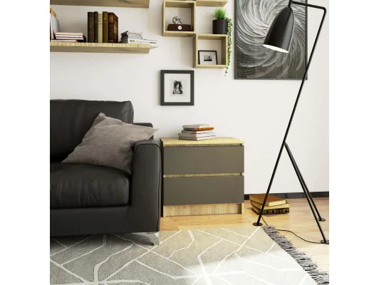 KOMODA K60 2SZ CLP DĄB ARTISAN / SZARY