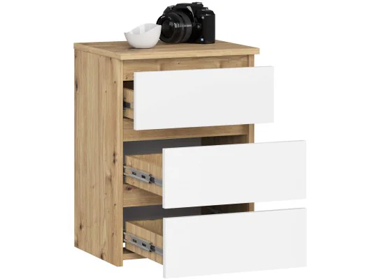 KOMODA CL3/40 DĄB PK ARTISAN / BIAŁA