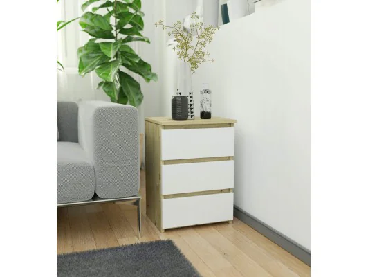 KOMODA CL3/40 DĄB PK ARTISAN / BIAŁA