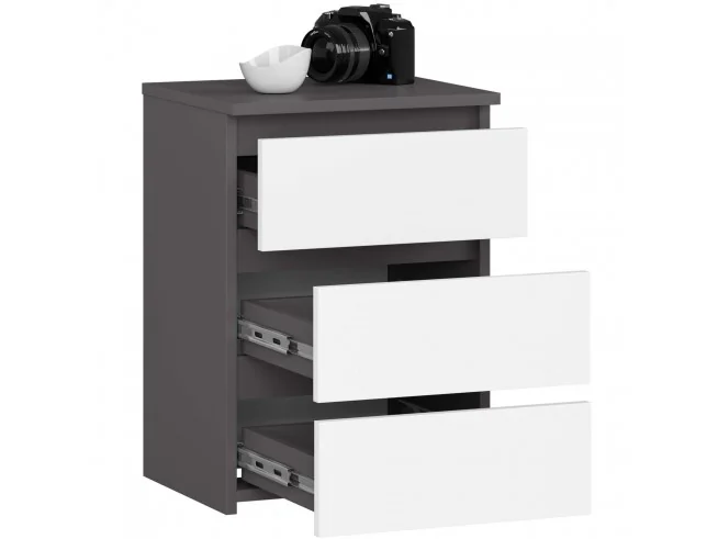 KOMODA CL3/40 GRAFIT PK SZARY / BIAŁA