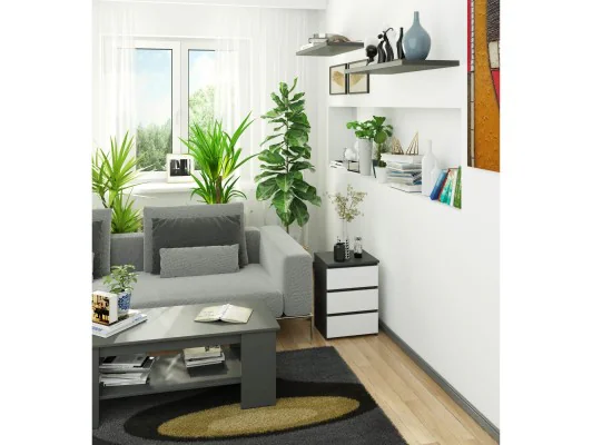 KOMODA CL3/40 GRAFIT PK SZARY / BIAŁA