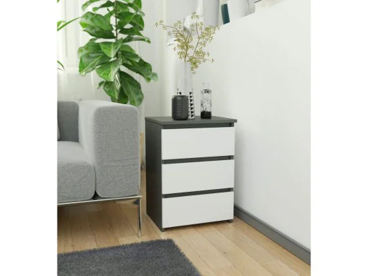KOMODA CL3/40 GRAFIT PK SZARY / BIAŁA