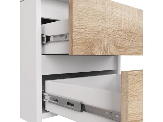 KOMODA CL3/40 PK BIAŁA / DĄB SONOMA