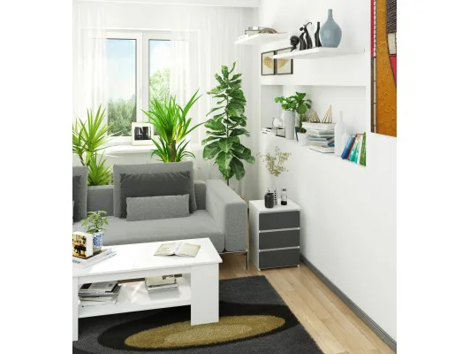 KOMODA CL3/40 PK BIAŁA / SZARA