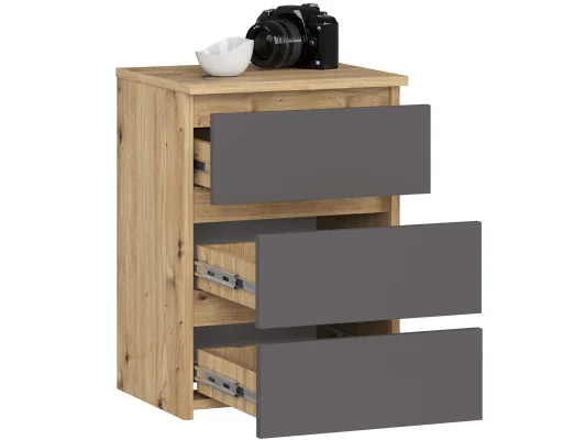 KOMODA CL3/40 PK DĄB ARTISAN / SZARA