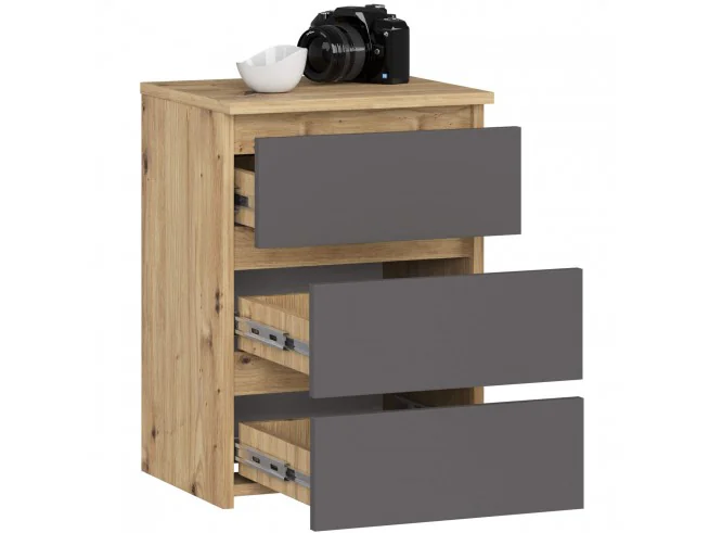 KOMODA CL3/40 PK DĄB ARTISAN / SZARA