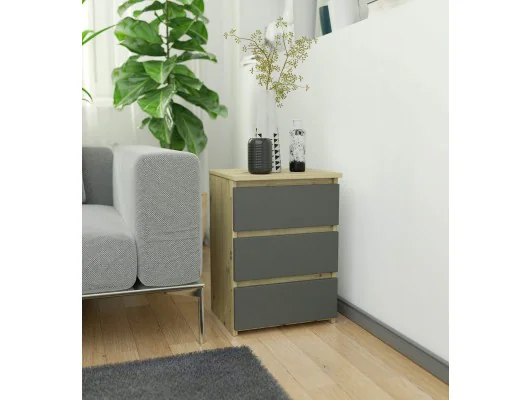 KOMODA CL3/40 PK DĄB ARTISAN / SZARA