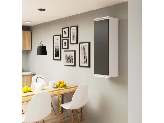 SZAFKA WISZĄCA - WITRYNA W30 CLP BIAŁA / GRAFIT SZARY