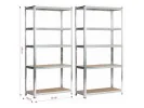 2x REGAŁ METALOWY 80x40x180 SREBRNY