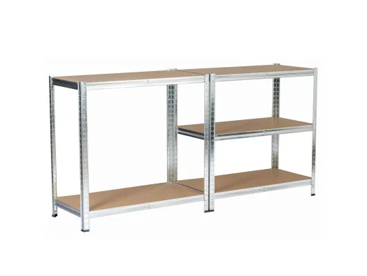 2x REGAŁ METALOWY 80x40x180 SREBRNY