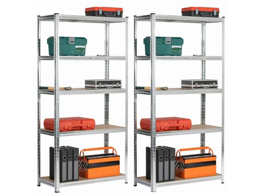 2x REGAŁ METALOWY 80x40x180 SREBRNY