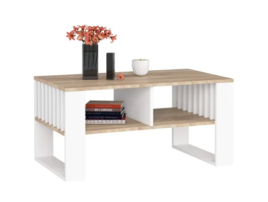 STOLIK KAWOWY ROCKFORD DĄB SONOMA / BIAŁY