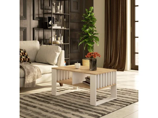 STOLIK KAWOWY ROCKFORD DĄB SONOMA / BIAŁY