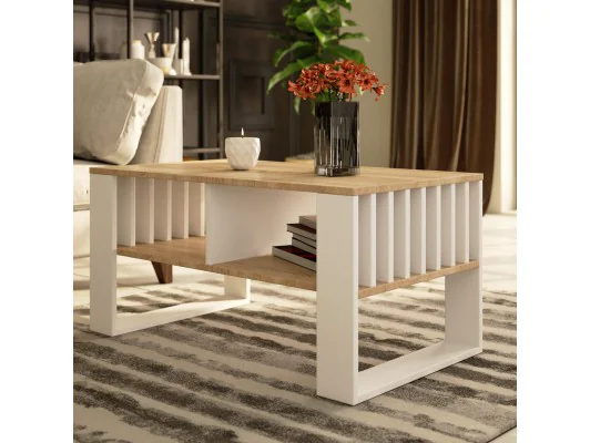 STOLIK KAWOWY ROCKFORD DĄB SONOMA / BIAŁY