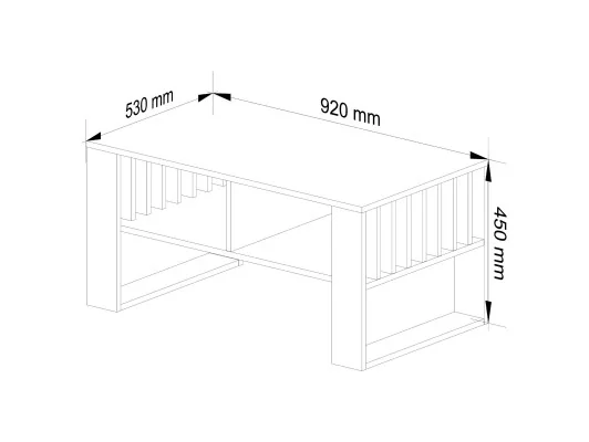 STOLIK KAWOWY ROCKFORD DĄB SONOMA / CZARNY
