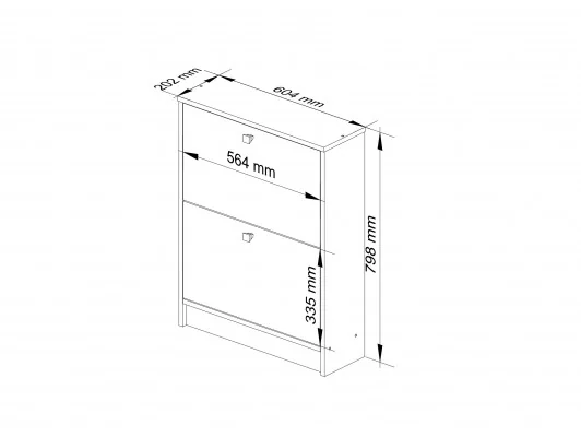 SZAFKA NA BUTY 2 UCHYLNA DĄB SONOMA