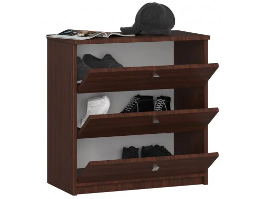 Szafka na buty MINI 3 uchylne drzwiczki 60 cm - wenge