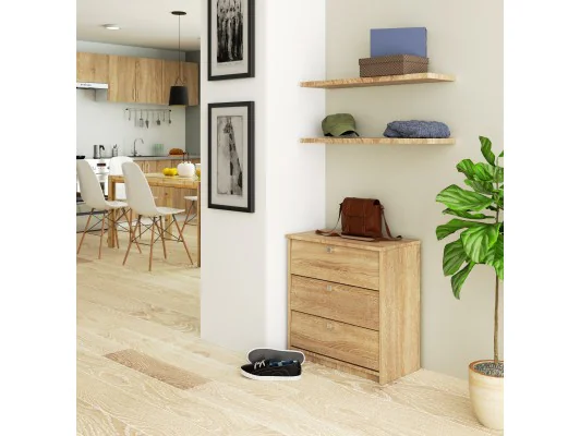 Szafka na buty MINI 3 uchylne drzwiczki 60 cm - dąb sonoma