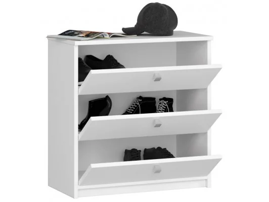 Zobacz Szafka na buty MINI 3 uchylne drzwiczki 60 cm - biała Szafka na buty MINI 3 uchylne drzwiczki 60 cm - biała