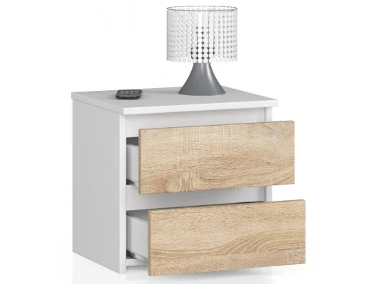 Zobacz KOMODA CL2 2SZ CLP BIAŁY / SONOMA KOMODA CL2 2SZ CLP BIAŁY / SONOMA