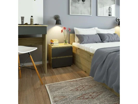 KOMODA CL2 2SZ CLP PK DĄB ARTISAN / SZARY