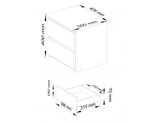 Zobacz KOMODA CL2 2SZ CLP PK DĄB ARTISAN / BIAŁY KOMODA CL2 2SZ CLP PK DĄB ARTISAN / BIAŁY
