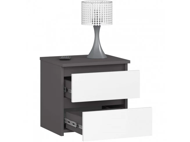 KOMODA CL2 2SZ CLP PK GRAFIT SZARY / BIAŁA
