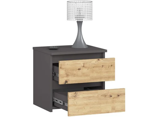 Zobacz KOMODA CL2 2SZ CLP PK GRAFIT SZARY / DĄB ARTISAN KOMODA CL2 2SZ CLP PK GRAFIT SZARY / DĄB ARTISAN