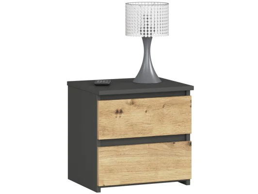 KOMODA CL2 2SZ CLP PK GRAFIT SZARY / DĄB ARTISAN