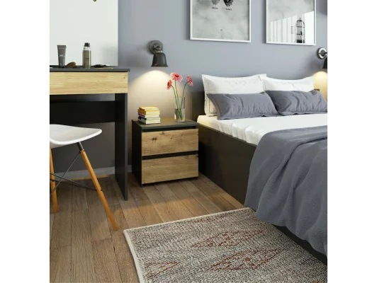 KOMODA CL2 2SZ CLP PK GRAFIT SZARY / DĄB ARTISAN