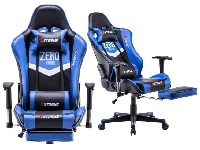 Fotel gamingowy krzesło obrotowe X-TREME Zero czerwony, niebieski