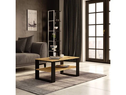STOLIK KAWOWY ALEX DĄB ARTISAN / CZARNY