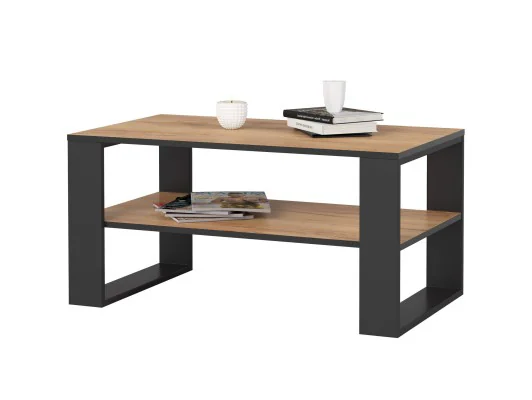 STOLIK KAWOWY ALEX DĄB CRAFT / CZARNY