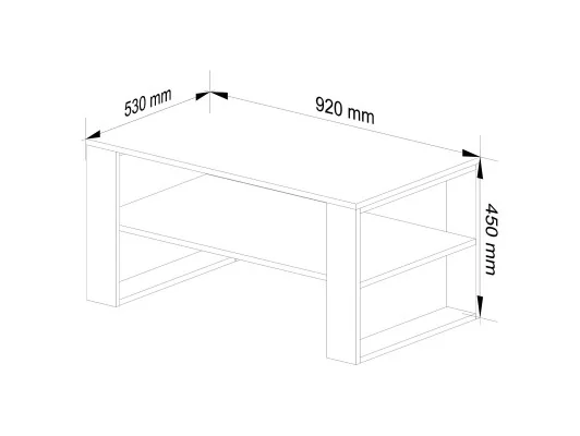 STOLIK KAWOWY ALEX DĄB CRAFT / CZARNY